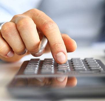 Person using calculator