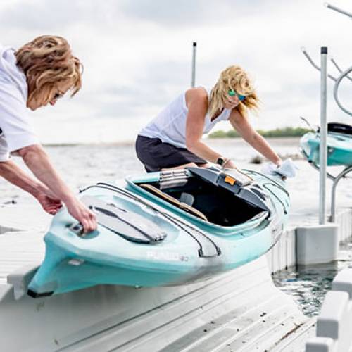 Kayak launch on Devils Lake