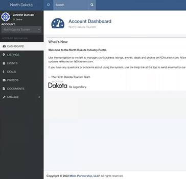 Extranet partner portal screenshot 