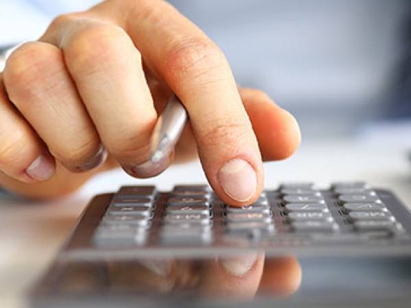 Person using calculator
