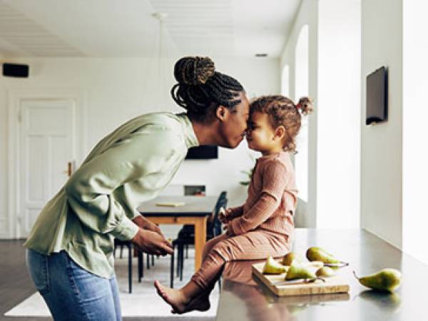 Mother and daughter showing affection