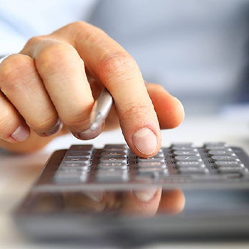 Person using calculator
