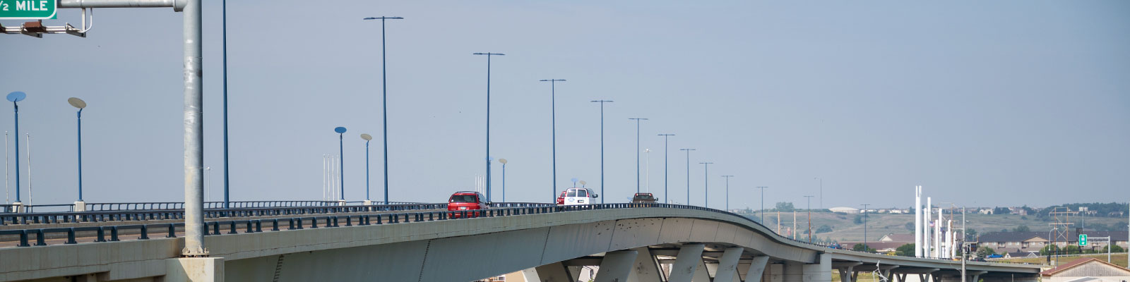 Overhead Street Lighting on bridge