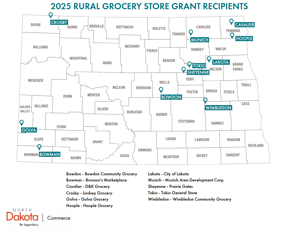 2025 Rural Grocery Store Grant Recipient map