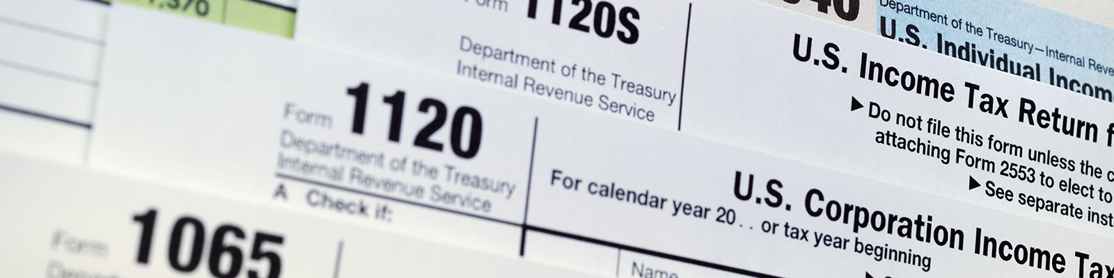 Closeup of a stack of tax forms