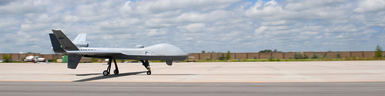 Unmanned aircraft on the runway of the UAS test site