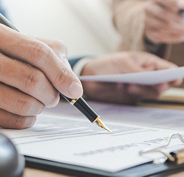 Lawyer checking documents