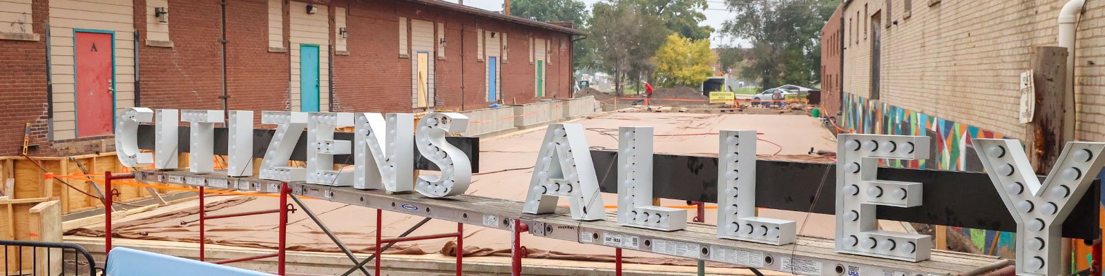 Citizen's Alley in Minot under construction