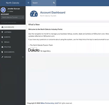 Extranet partner portal screenshot 