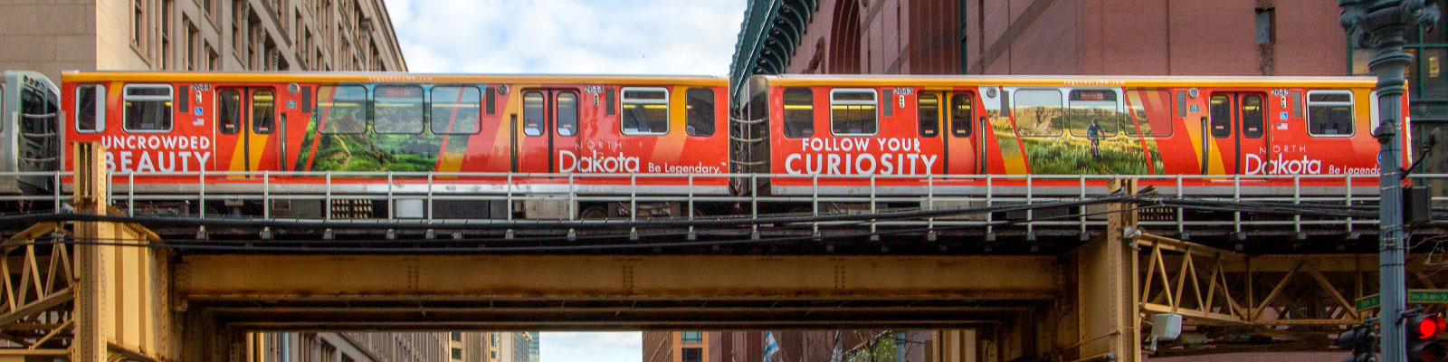 Train with North Dakota Tourism wrap in Chicago