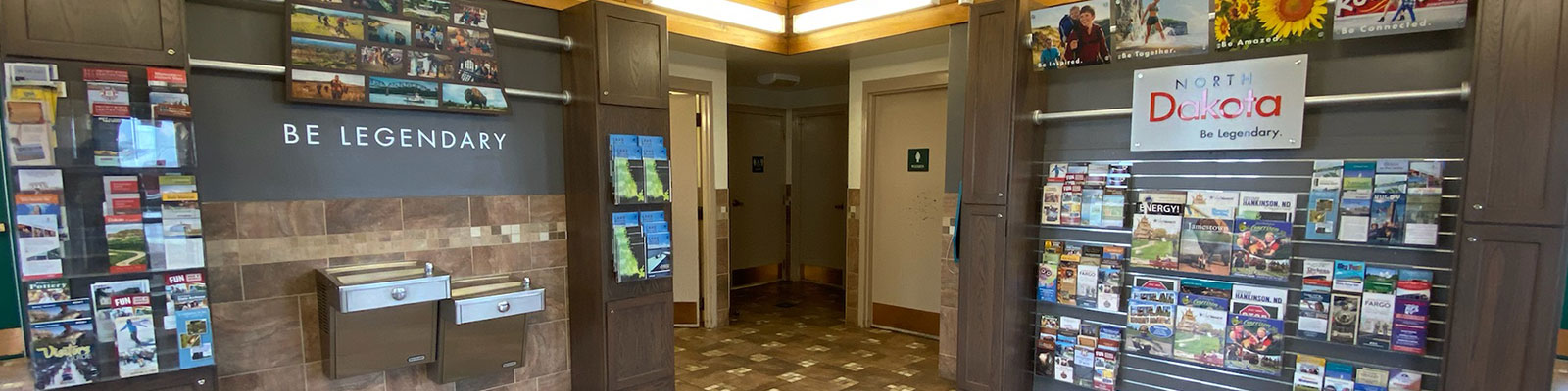 Brochures on display in one of North Dakota's rest areas