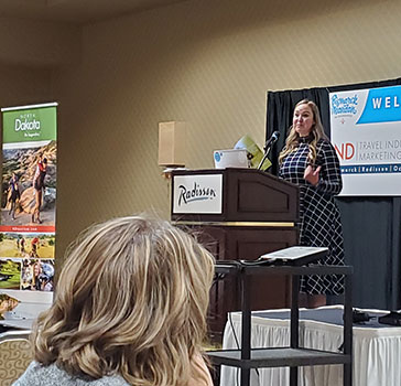 Heather LeMoine presenting at the 2021 North Dakota Tourism Summit
