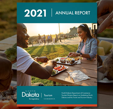 Cover image of the 2021 North Dakota Tourism annual report